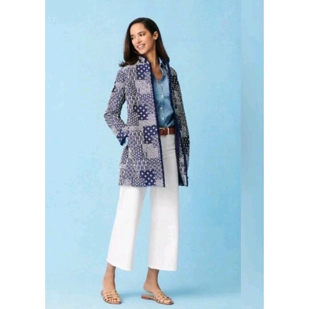 J Mclaughlin Walden Jacket Navy Small Patchwork